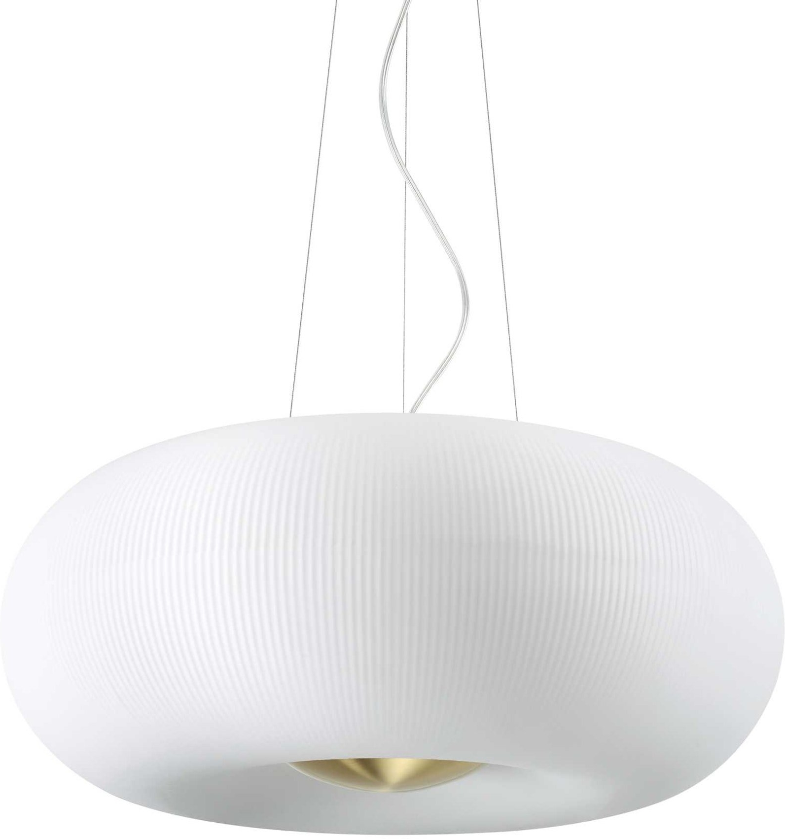 Pendel loftlampe Ideal Lux Arizona Ø52 cm justerbar højde hvid/messing syreætsede glas