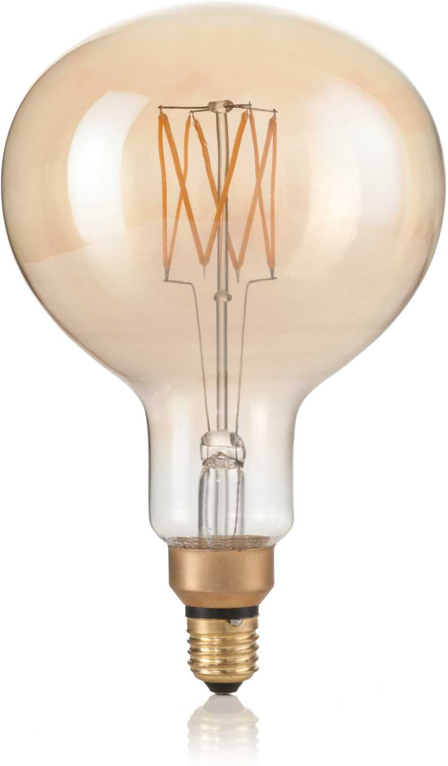 Lyspære Ideal Lux E27-serie ravfarvet glas Ø16 x 25 cm dæmpbar 4W 390 lm