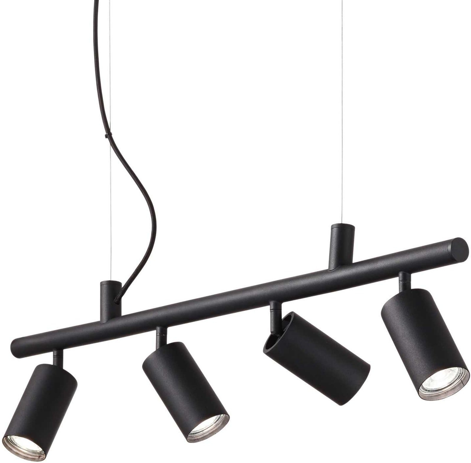 Pendel lampe Ideal Lux Dynamite sort metal 760 x Ø55 mm justerbar højde 165 - 2250 mm