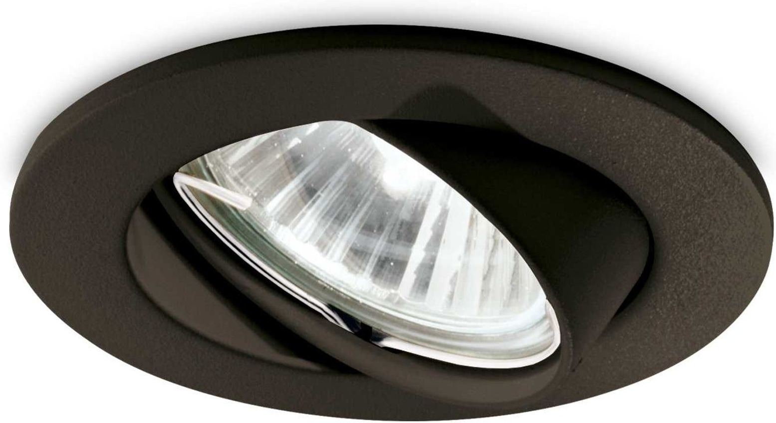 Indbygningslampe Ideal Lux Swing mat sort metal downlight Ø8,2 x 9 cm GU10