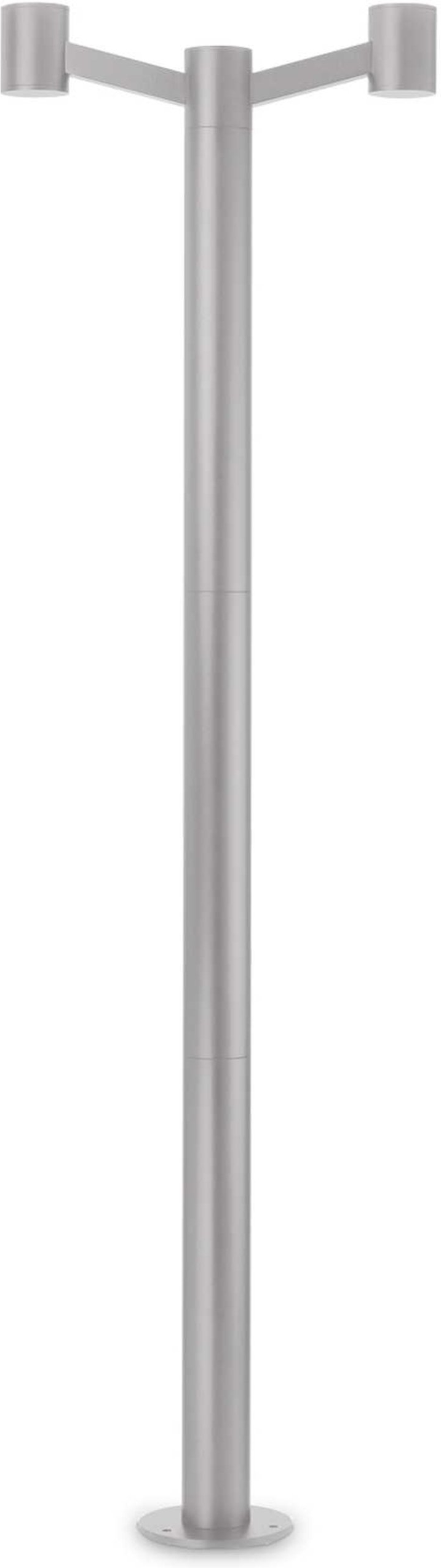 Udendørs gulvlampe Ideal Lux Clio grå aluminium 197 cm IP44 E27 2x60W