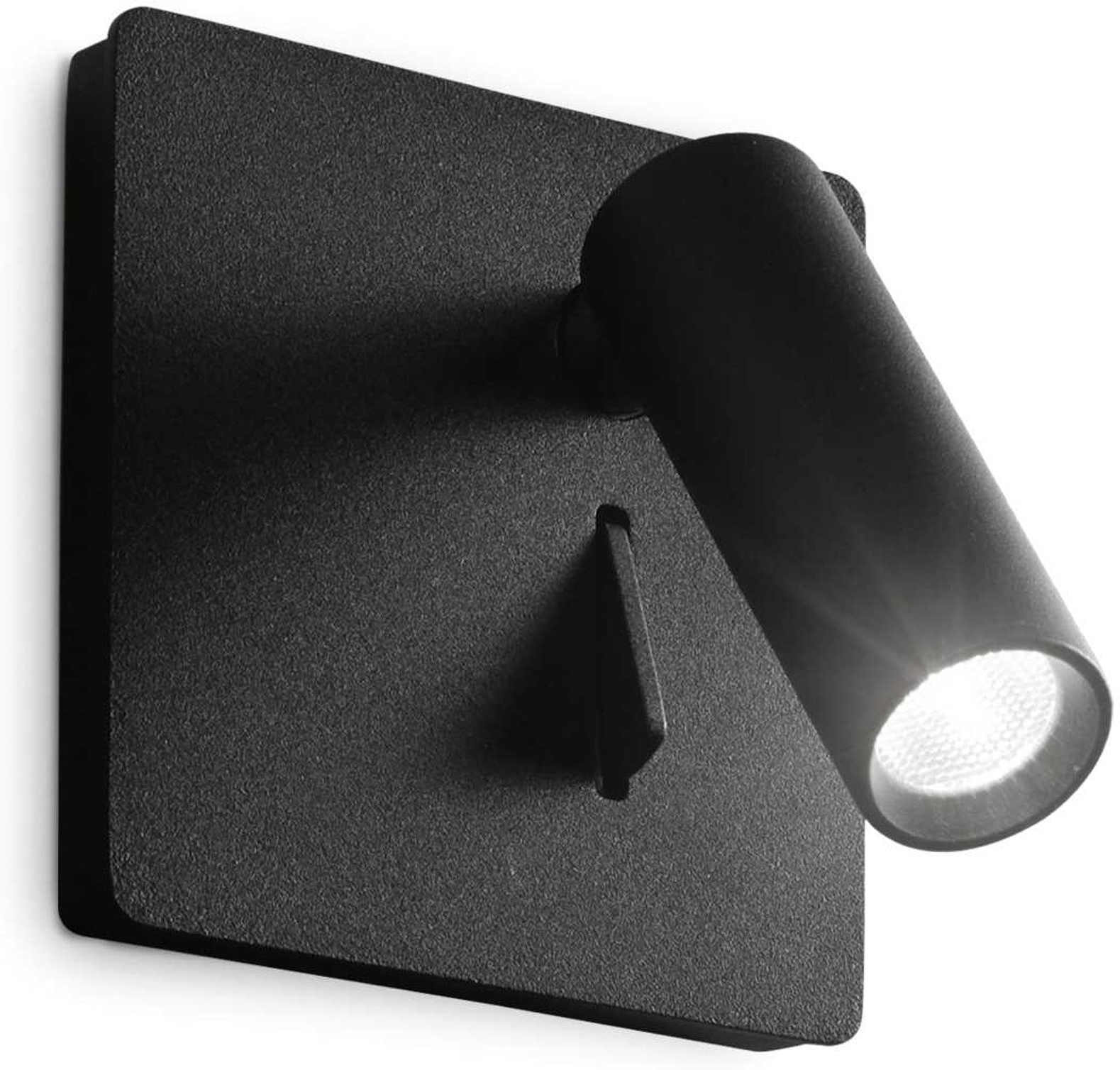 LED-væglampe Ideal Lux Lite sort metal med kontakt 3W 200 lm 3000 K H8,5Ã9Ã8,5 cm IP20