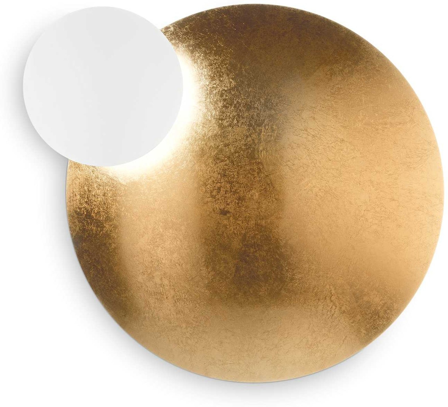 Væglampe Ideal Lux Eclissi LED metal guld/hvid Ø65x12cm varm 3000K 2630 lm IP20