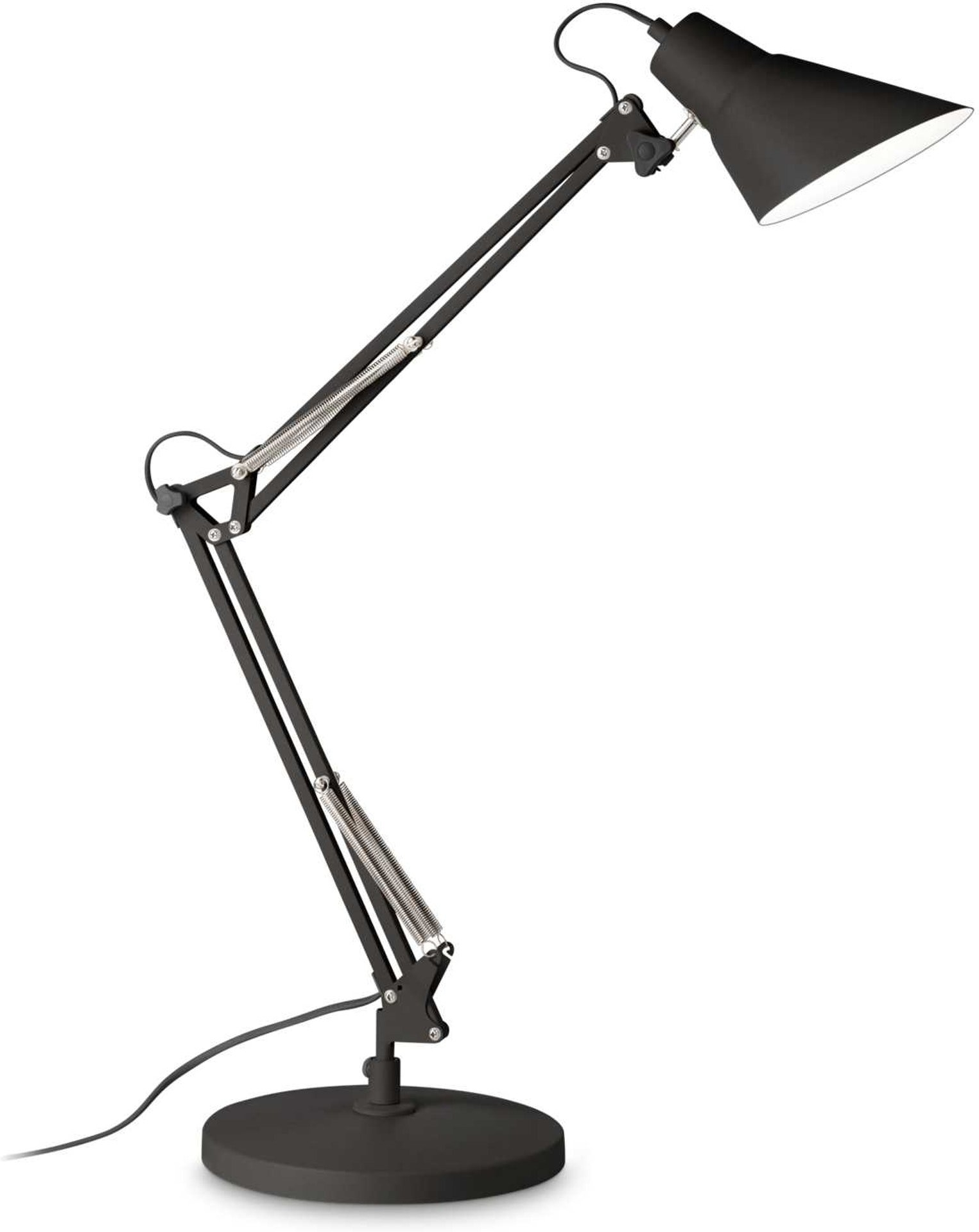 Bordlampe Ideal Lux Sally sort metal med justerbar arm H58xØ20 cm