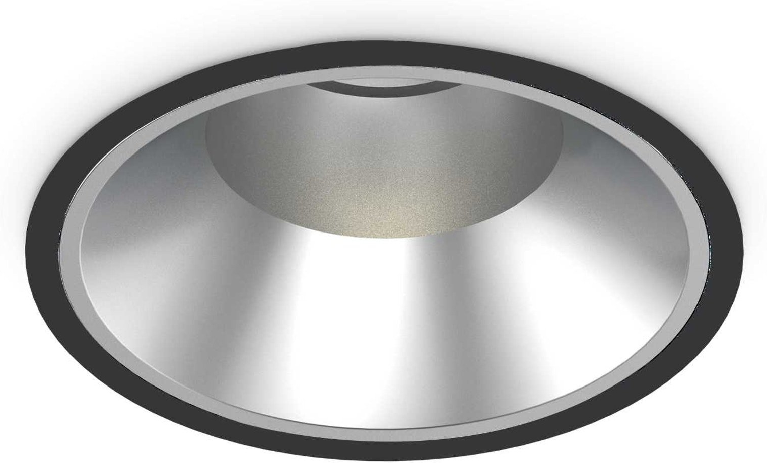 Indbygningslampe Ideal Lux Off LED 42W 4600 lm sort 3000 K Ø21,8 x H13,2 cm IP54