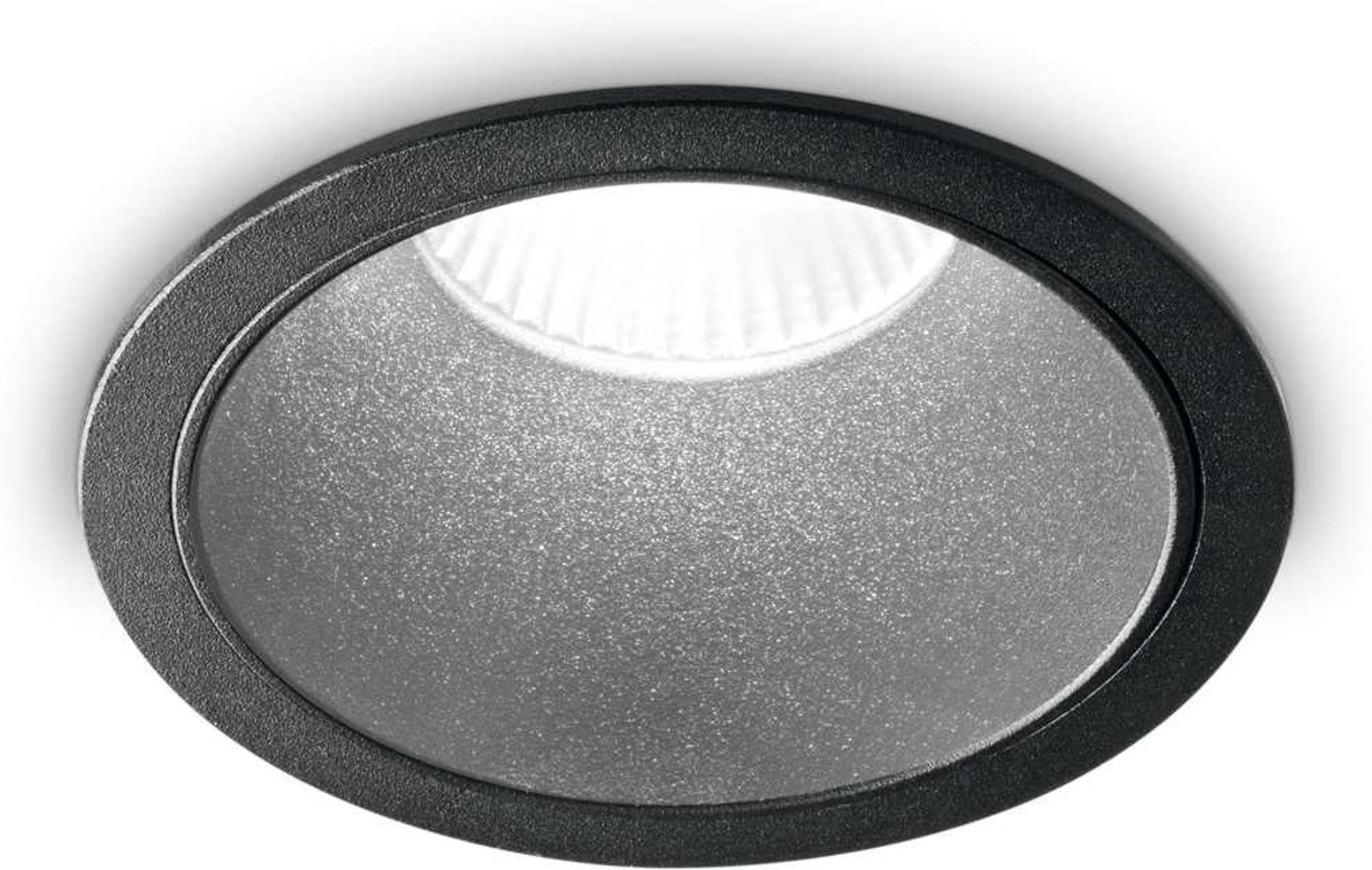 Indbygningslampe Ideal Lux Game rund integreret LED 11W 1080 lm 4000K sort Ø85 mm
