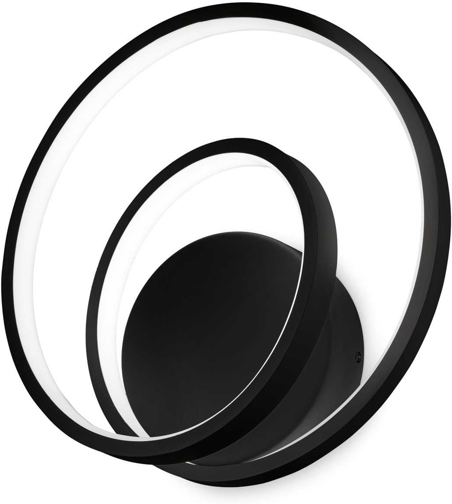 Ideal Lux Oz indendørs væglampe med integreret LED 3000 lm sort Ø15 cm cirkulær design