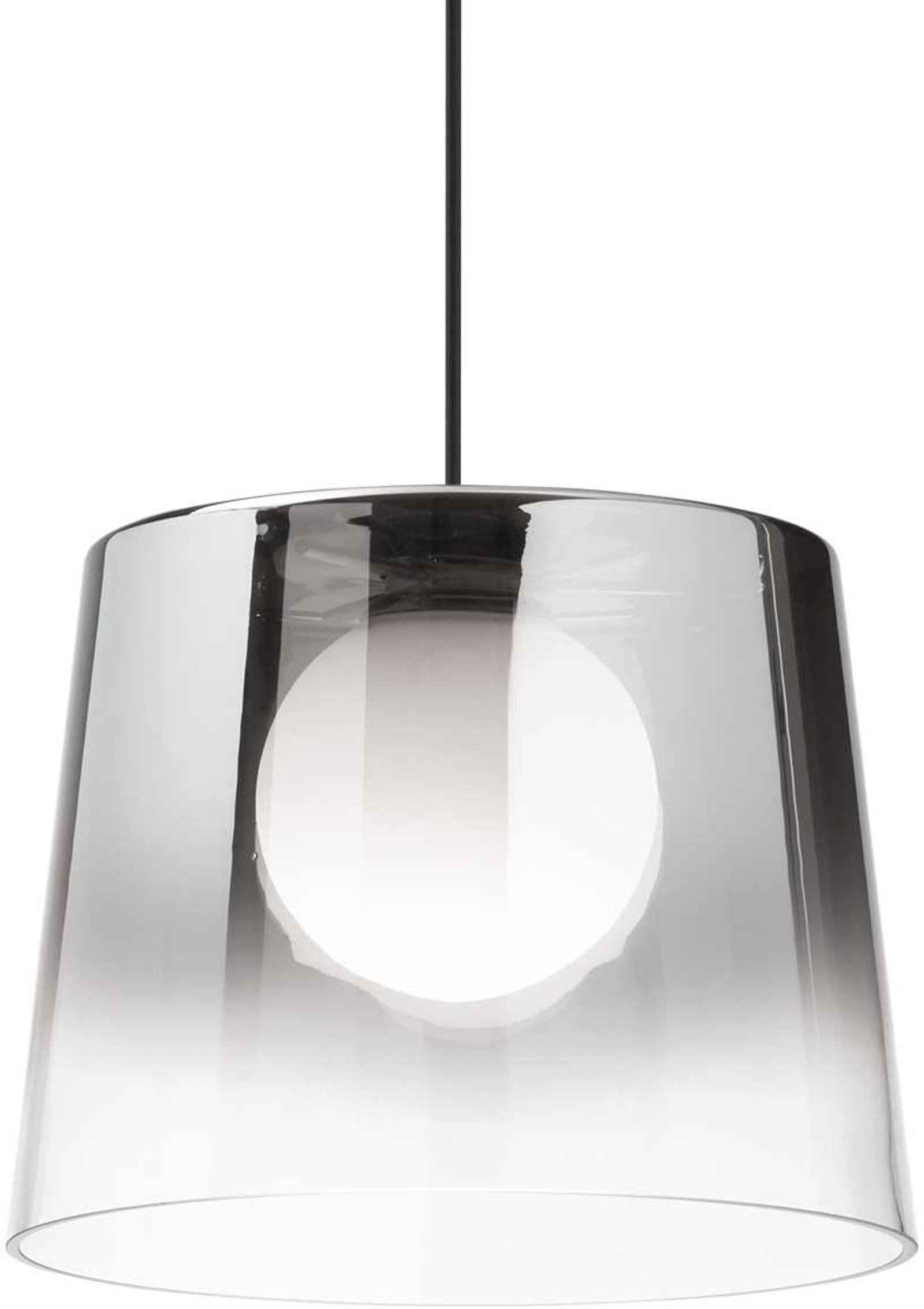 Pendel lampe Ideal Lux Fade Ø27 cm justerbar 29 - 226 cm krom/sort loftlampe med klar glasskærm