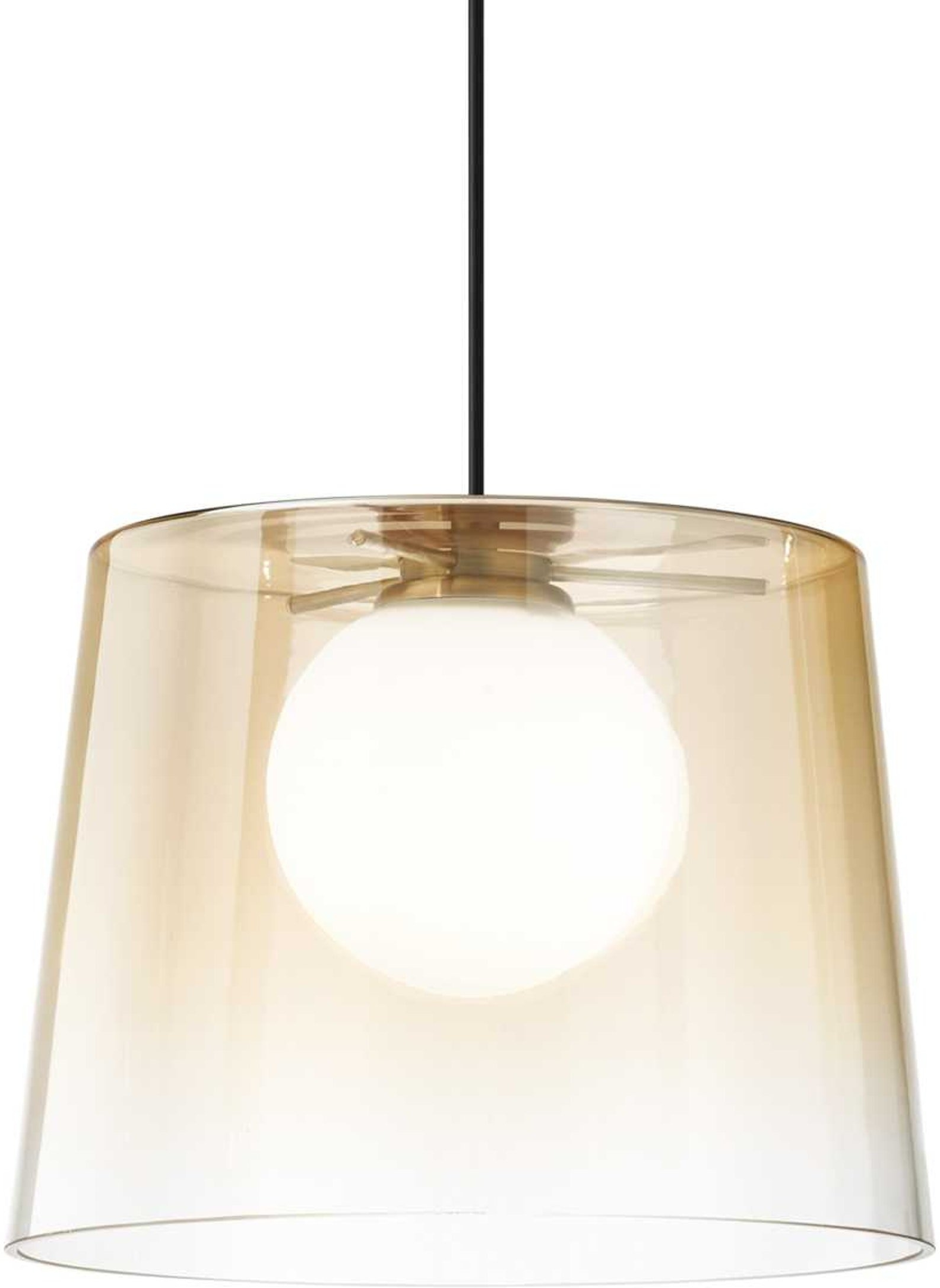 Pendel lampe Ideal Lux Fade Ø270 mm Rav/Messing Metal/Glas inkl. G9-pære IP20