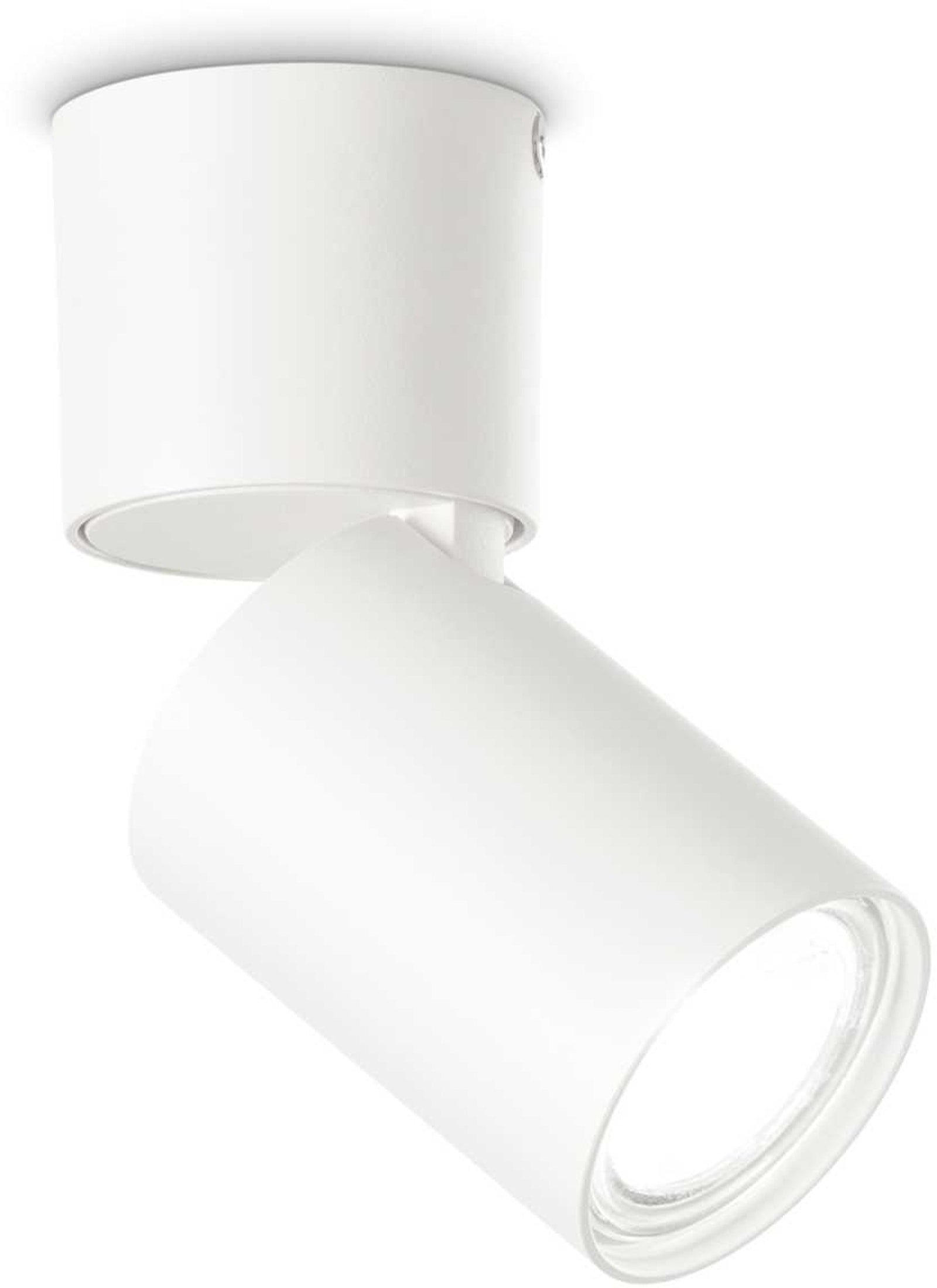 Loftlampe Ideal Lux Toby - hvid justerbar indendørs belysning i metal Ø5,8ÃH13 cm inkl. GU10 3000K-pære