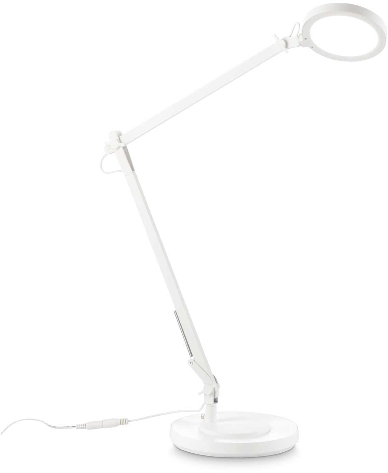 LED bord- og skrivebordslampe Ideal Lux Futura hvid/aluminium med dimmer 750 lm 4000 K Ø12 Ã H65,5 cm