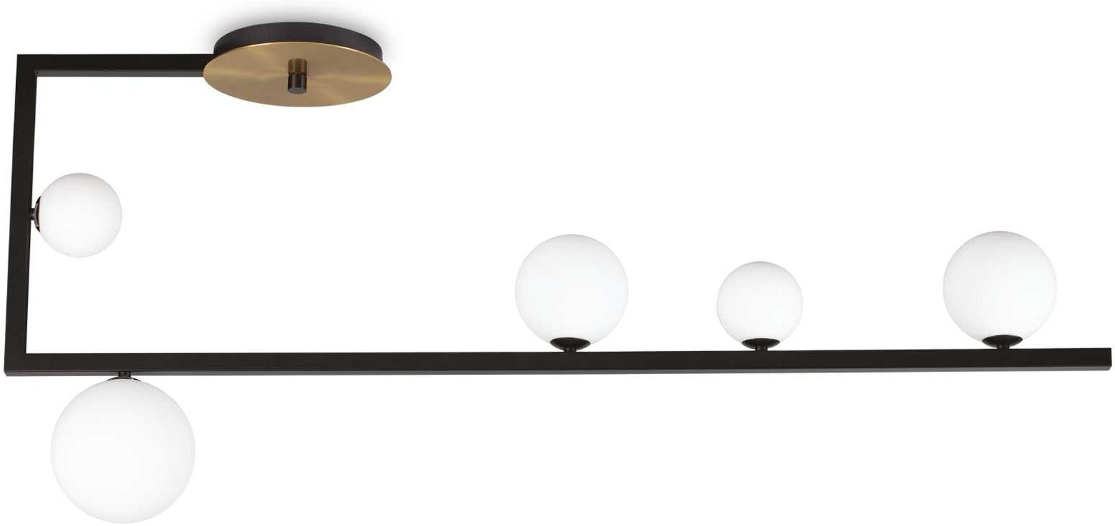 Loftslampe Ideal Lux Birds 115 cm sort metal & hvidt glas