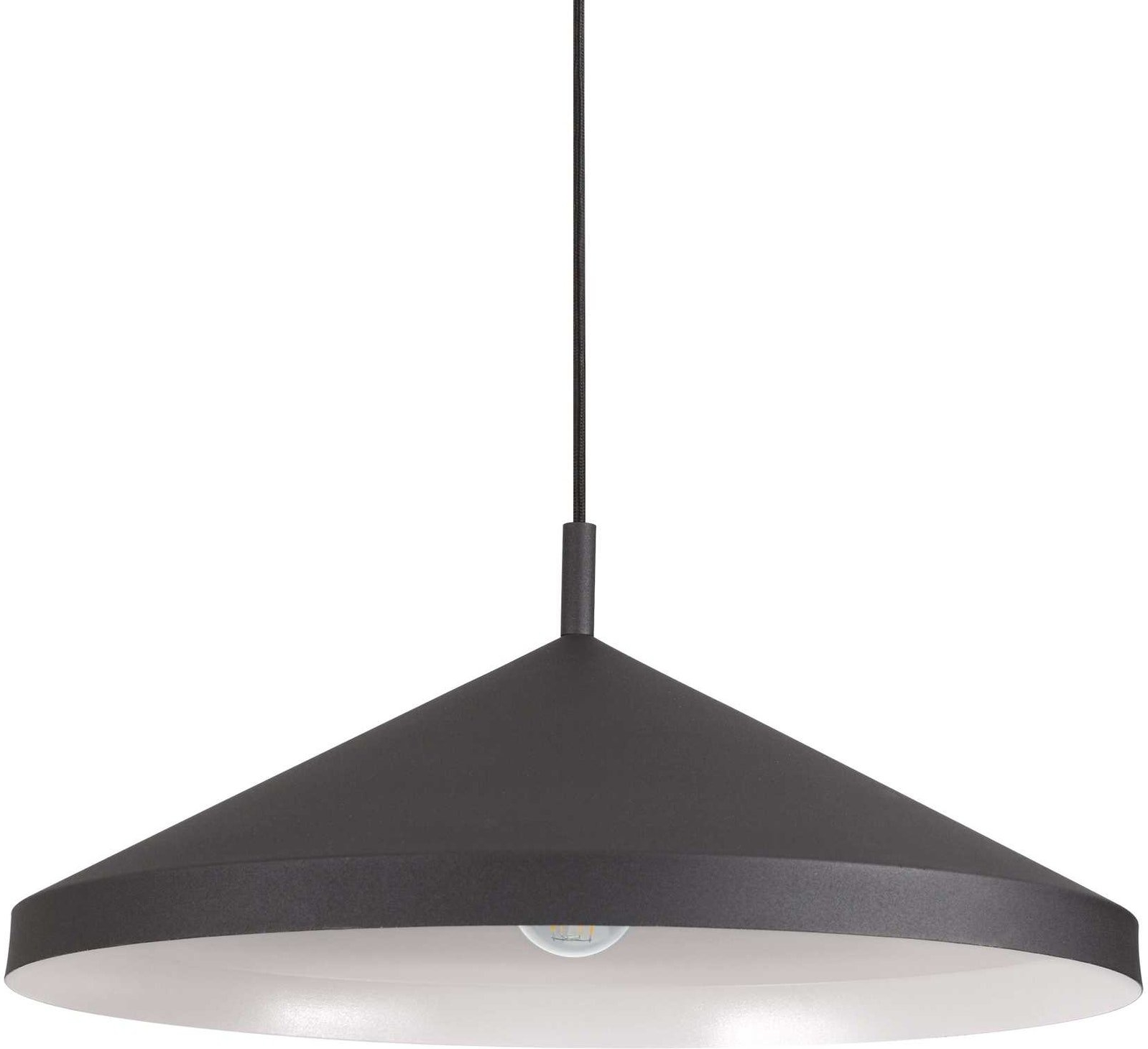 Pendel lampe Ideal Lux Yurta sort metal Ø50 cm justerbar højde E27 loftslampe suspensionslampe minimalistisk design 60W