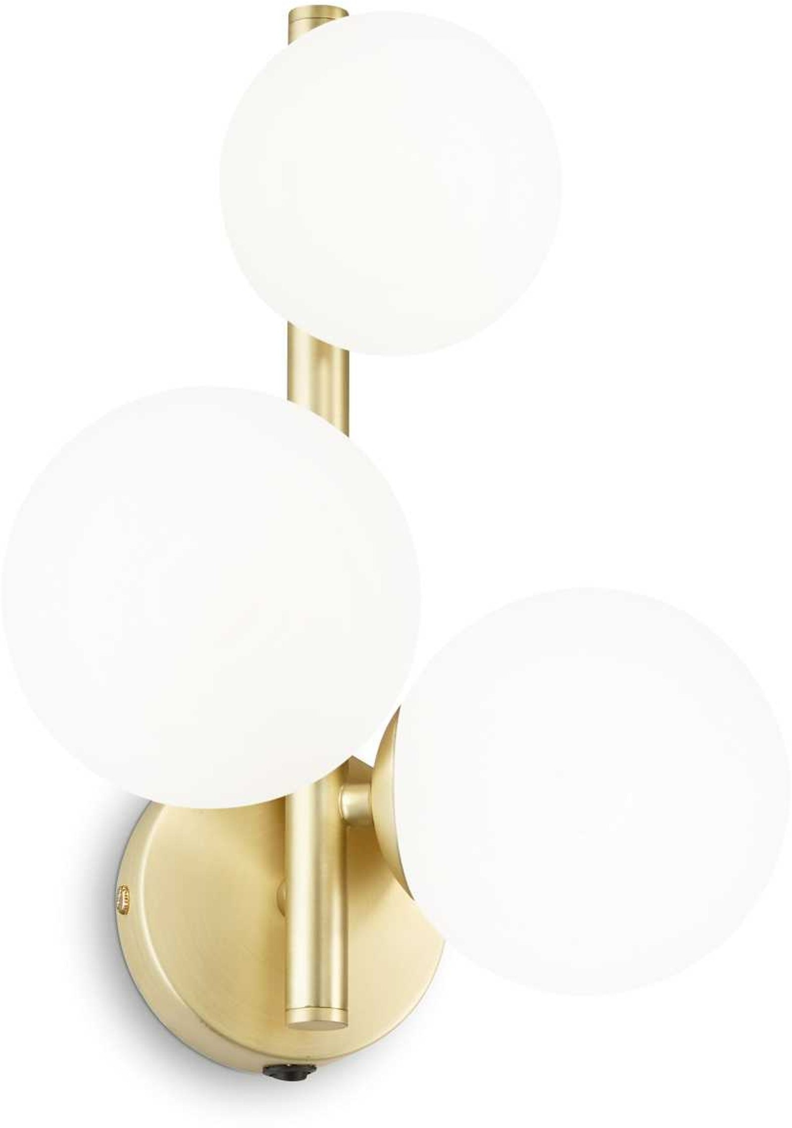Væglampe Ideal Lux Perlage messing og glas H32ÃB16ÃL24 cm inkl. 3xG9-pærer indendørs