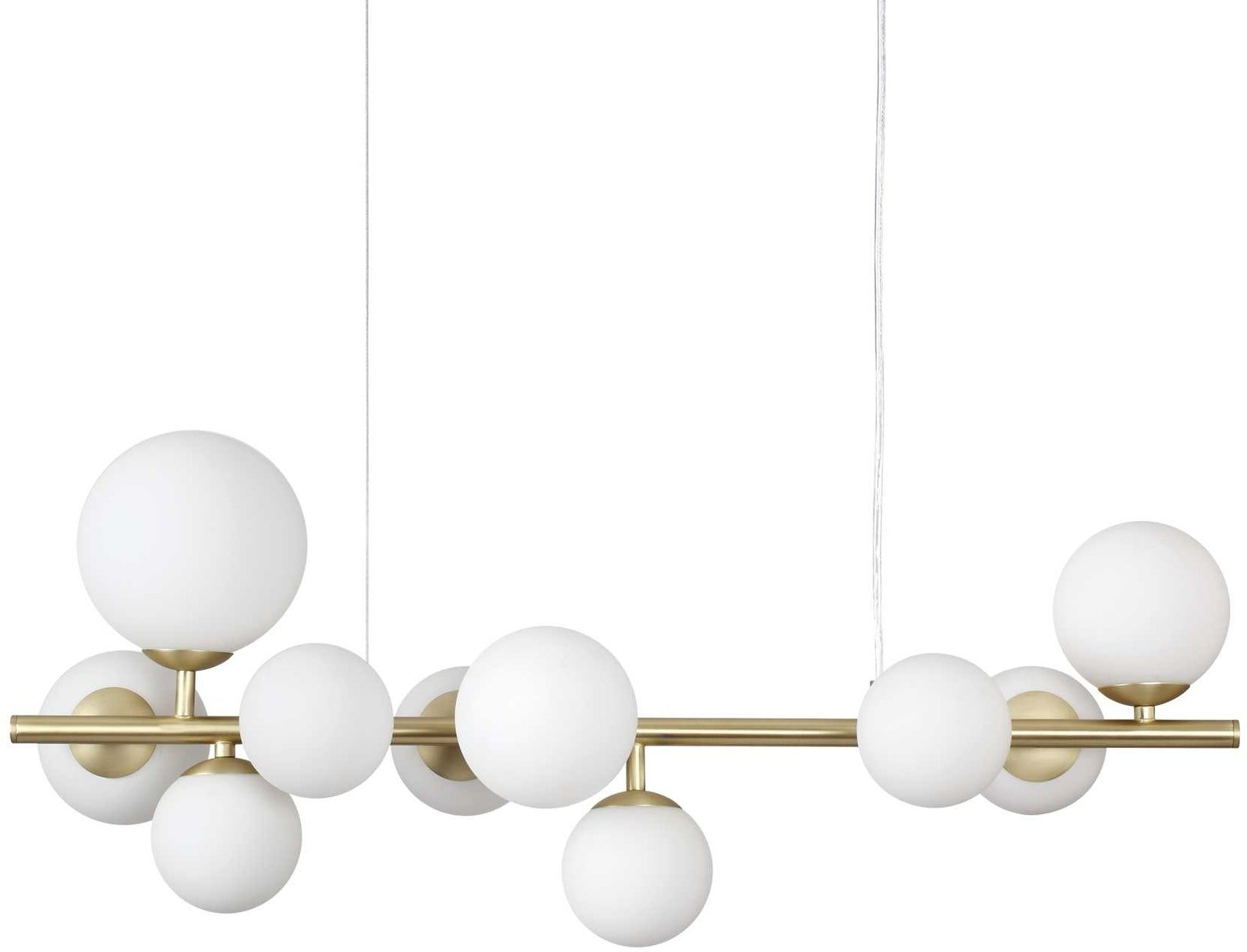 Pendel lampe Ideal Lux Perlage i messing & glas justerbar højde 38-247 cm Ø90 mm base G9 10Ã3W 3000K