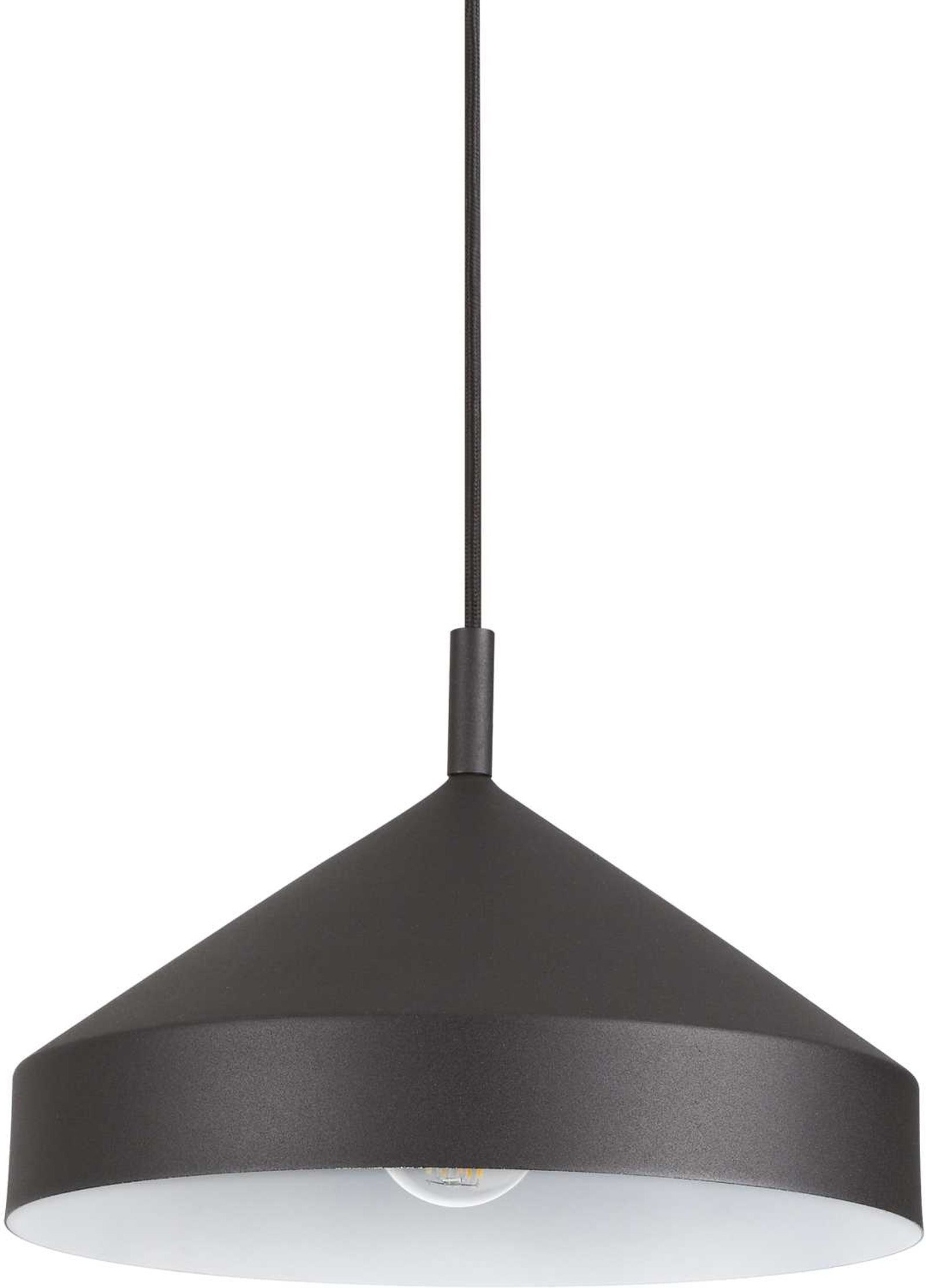 Pendel lampe Ideal Lux Yurta  -  sort metal, Ø30 cm, højdejusterbar 21-230 cm