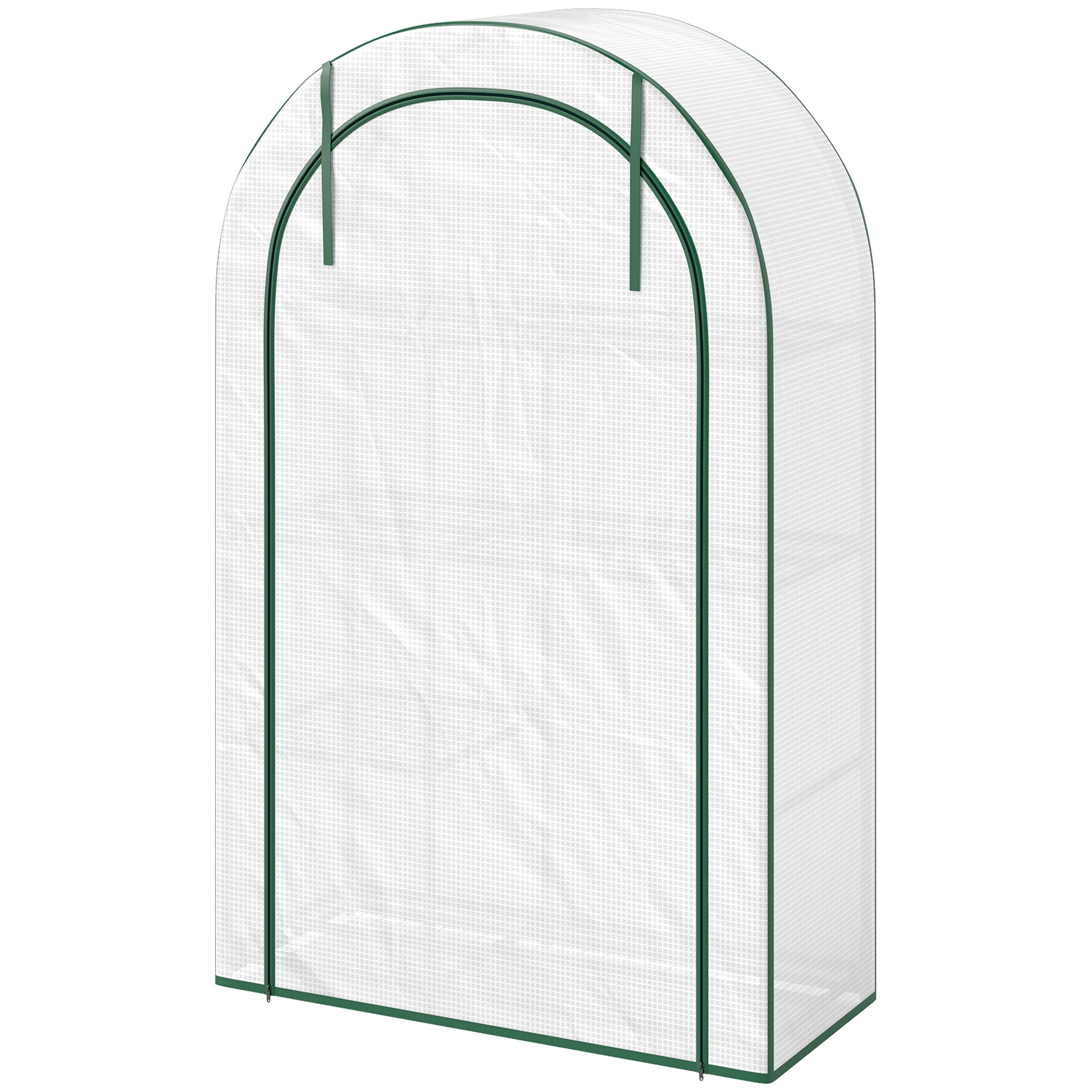 Mini drivhus 4-lags drivhus med plastpresenning bærbar rulleport 100 x 45 x 160 cm hvid