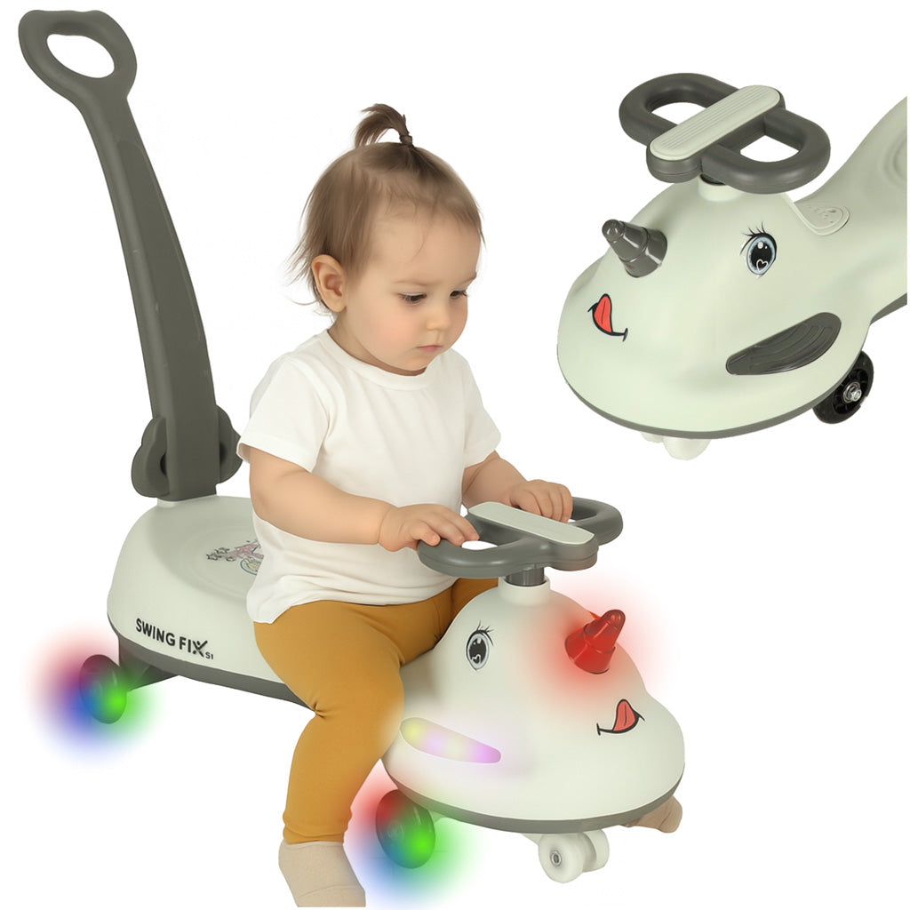 LED Swing FIX S1 gravitationsscooter med håndtag grå maks. 65 kg