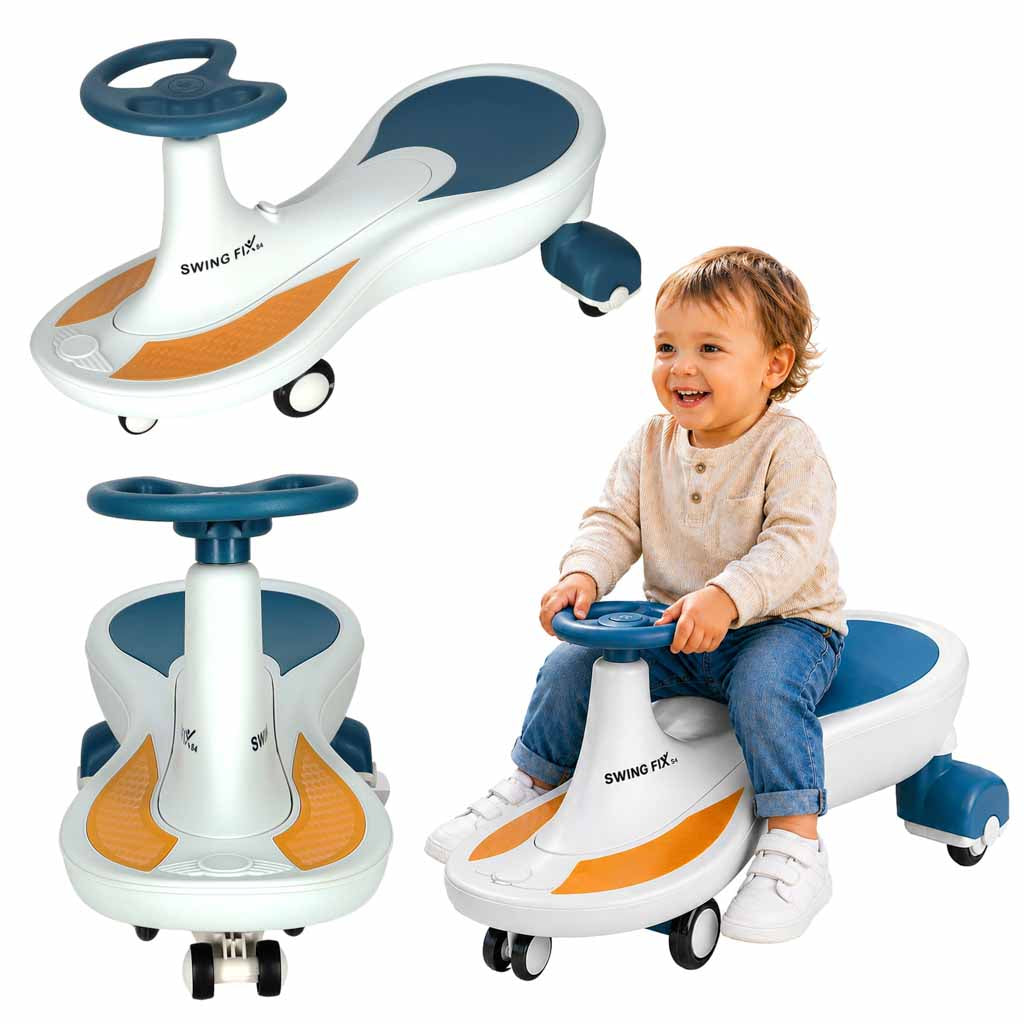 Gravity ride lysende LED-hjul med musikafspilning 76 cm blå og hvid maks. 120 kg