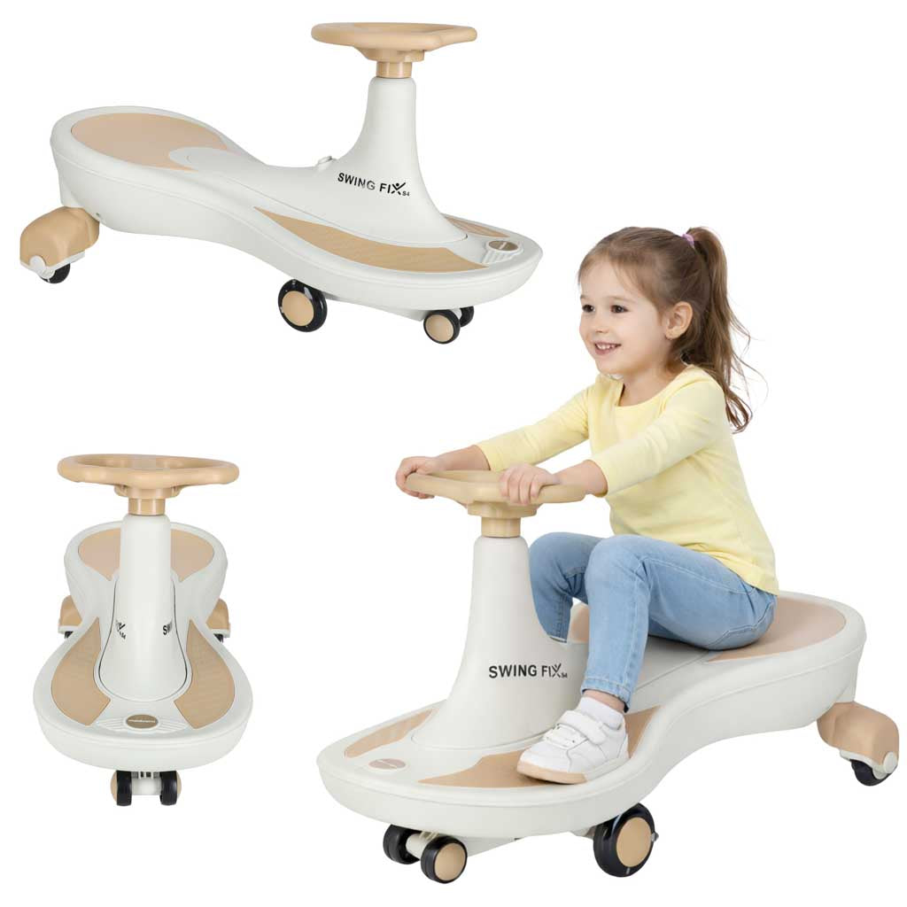 Gravity ride glødende LED-hjul med musikafspilning 76 cm guld og hvid maks. 120 kg