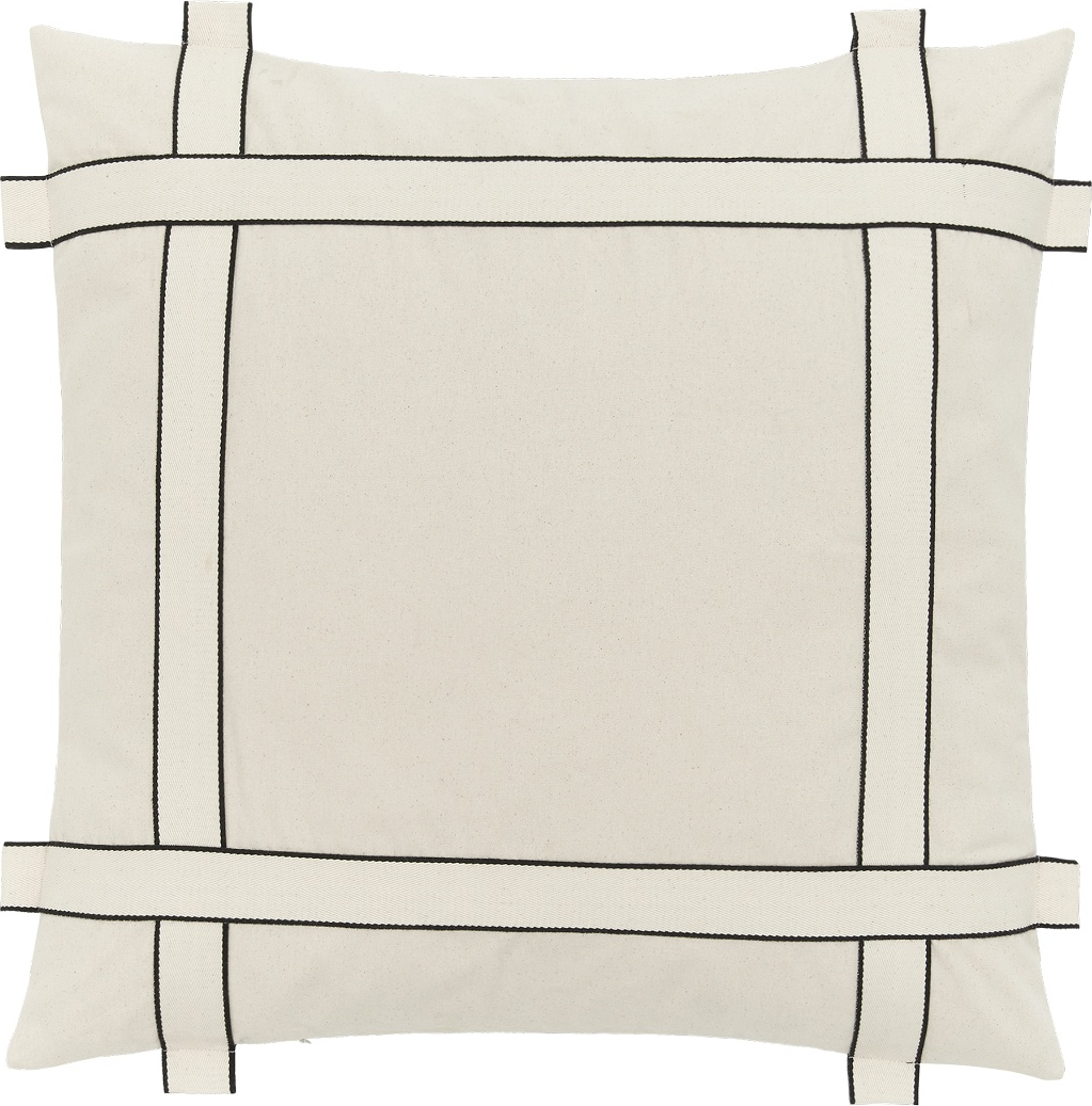 Pudebetræk Kristina Dam Bow økologisk bomuld 29x8x20 cm natur/sort