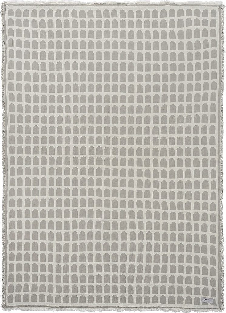 Plaid tæppe Kristina Dam Arch skandinavisk 100% bomuld off-white/beige