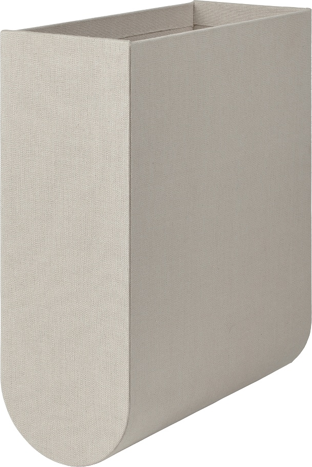 Magasinholder Kristina Dam Curved Box XS grå stofbeklædt pap 34Ã25Ã27 cm
