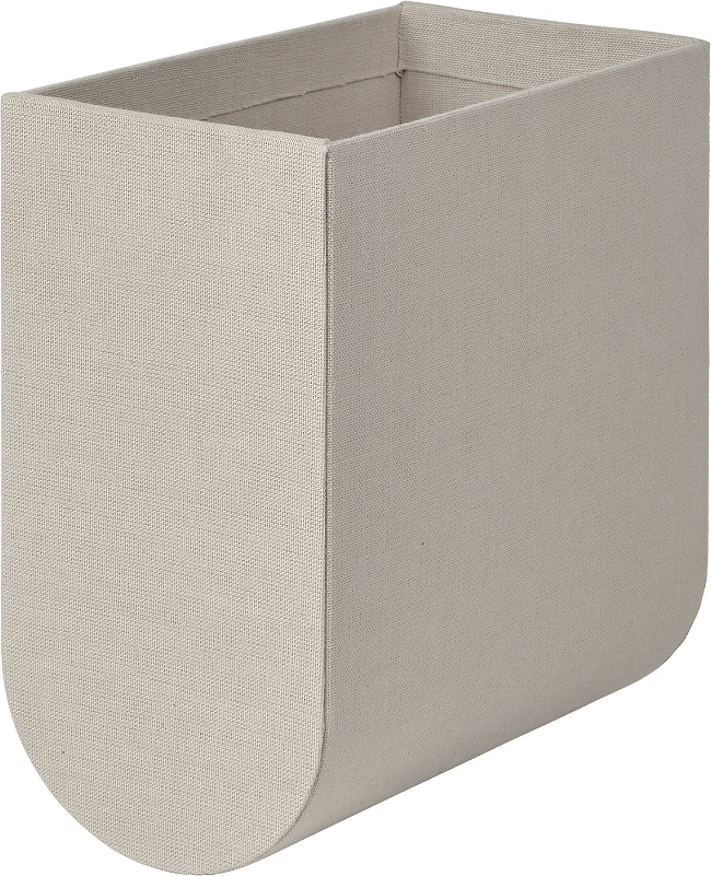 Magasinholder tidsskriftsholder Kristina Dam Curved  -  grå stofbeklædt pap H23ÃB22ÃD25 cm