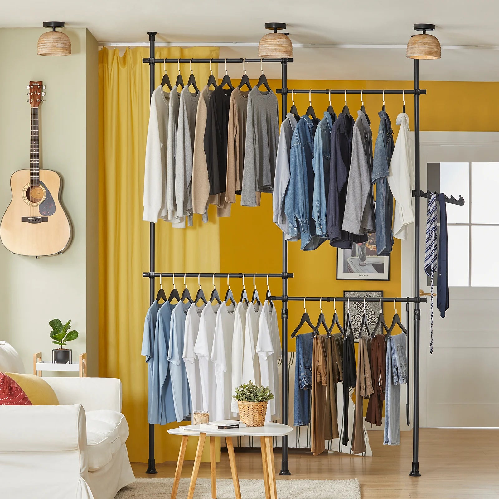 Walk in closet -  teleskopisk tøjstativ, B(138-235) x H(200-270)cm