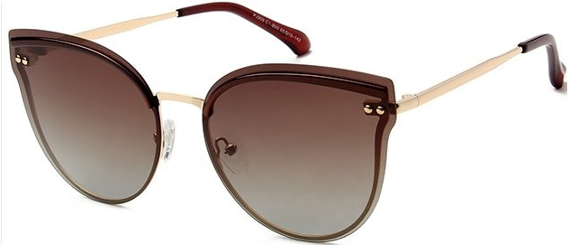 Cat-Eye solbriller til kvinder Kaleu Miss brun/guld UV-beskyttende glas