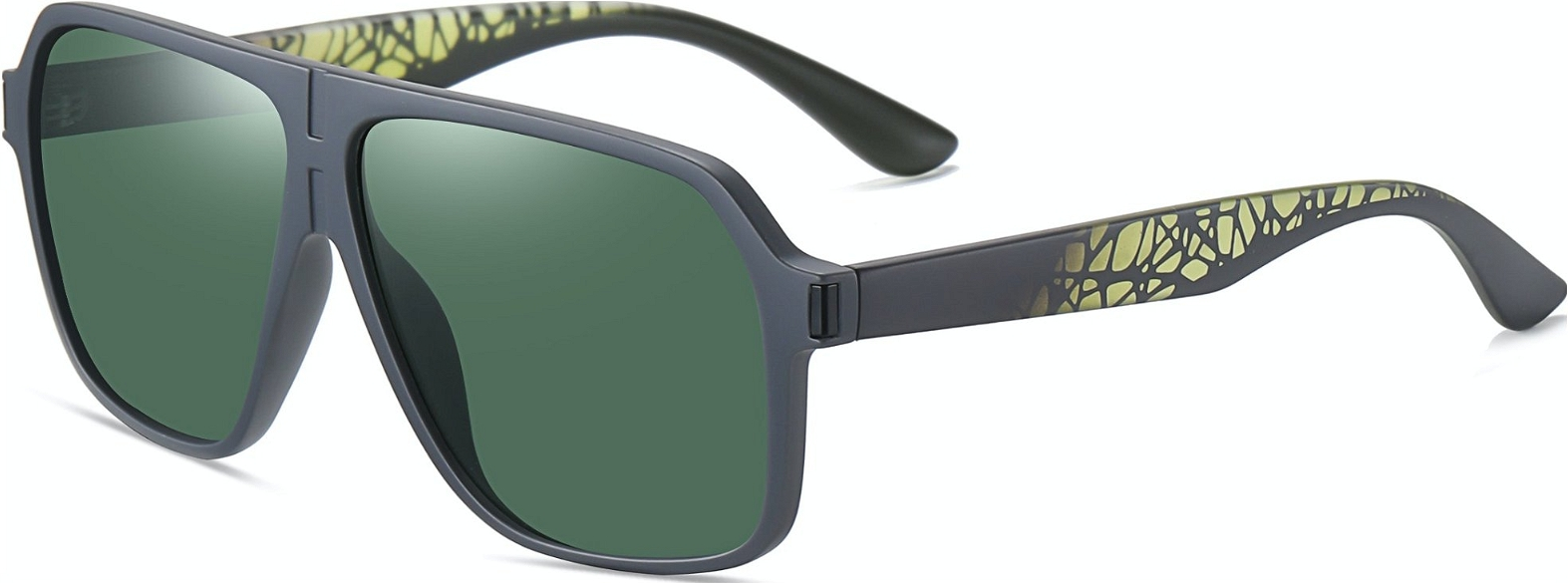 Kaleu Mantle Pilot solbriller TR90 army camouflage til mænd med grønne linser Ø61 mm