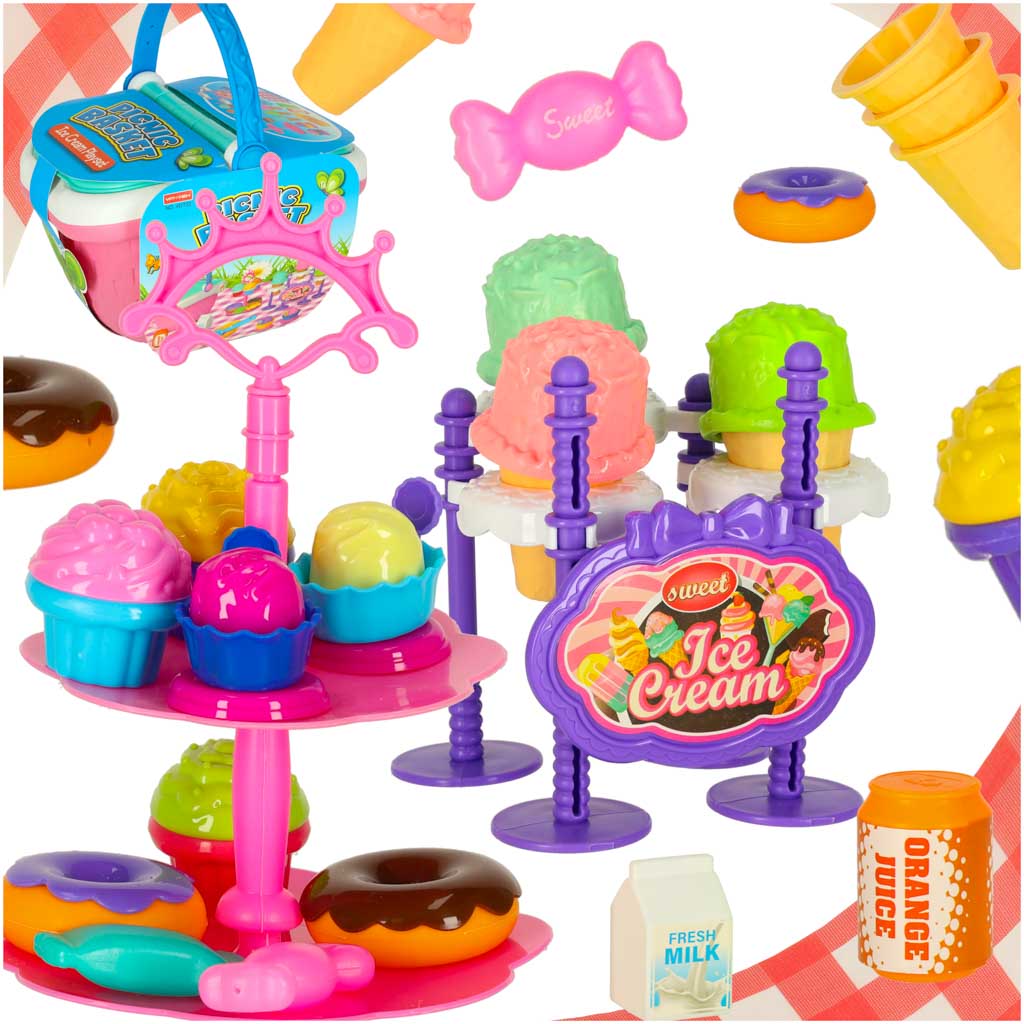 Picnickurv isbutik desserter mad forplejning snacks til picnic