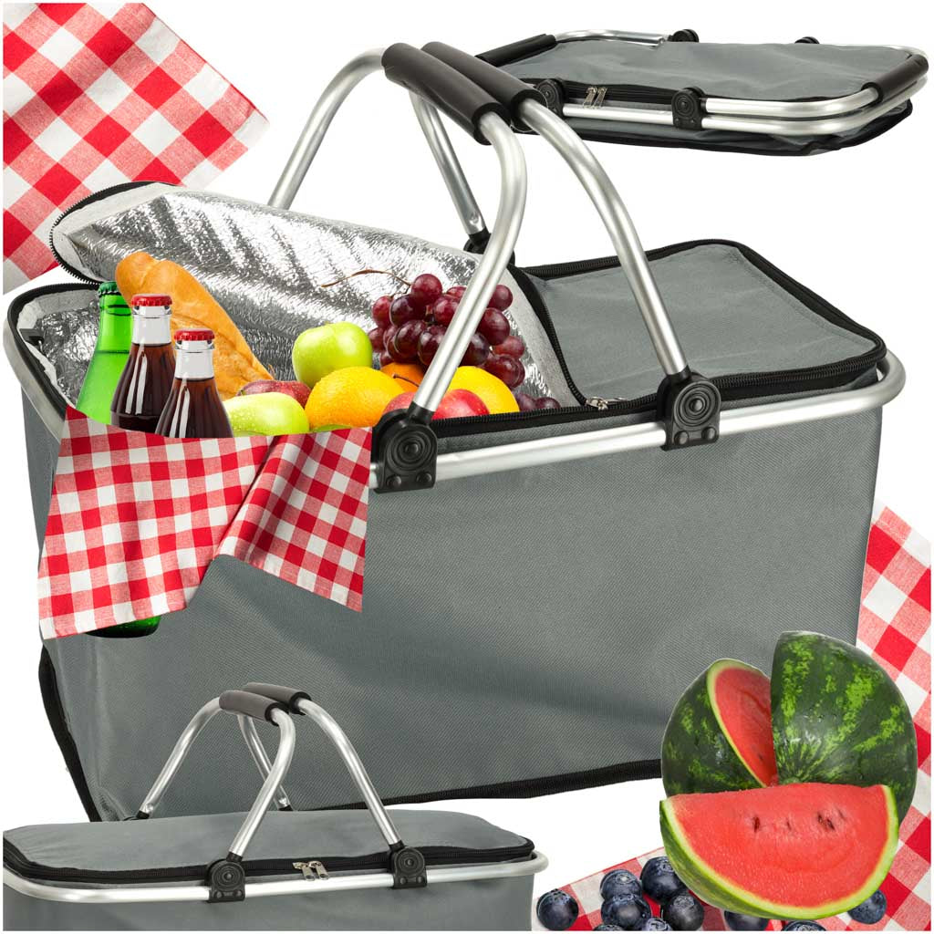 Termisk foldbar picnickurv grå