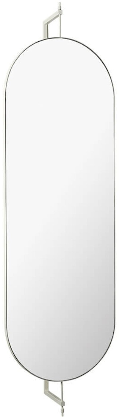 Vægmonteret roterende fuldfigursspejl Kristina Dam Rotating Mirror beige stål 185x55 cm med kroge