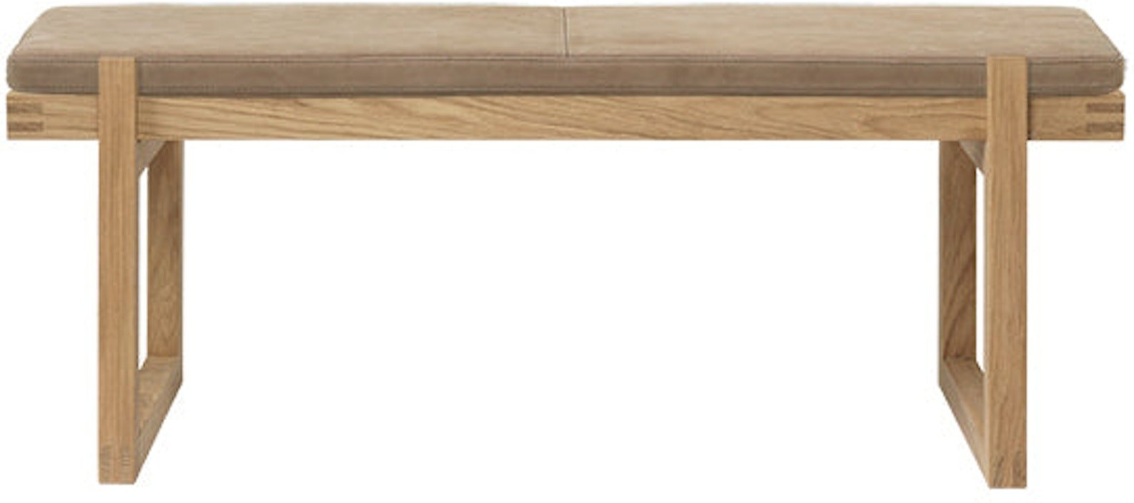 Entrébænk Kristina Dam Minimal natur læder og egetræ 115x40x44 cm