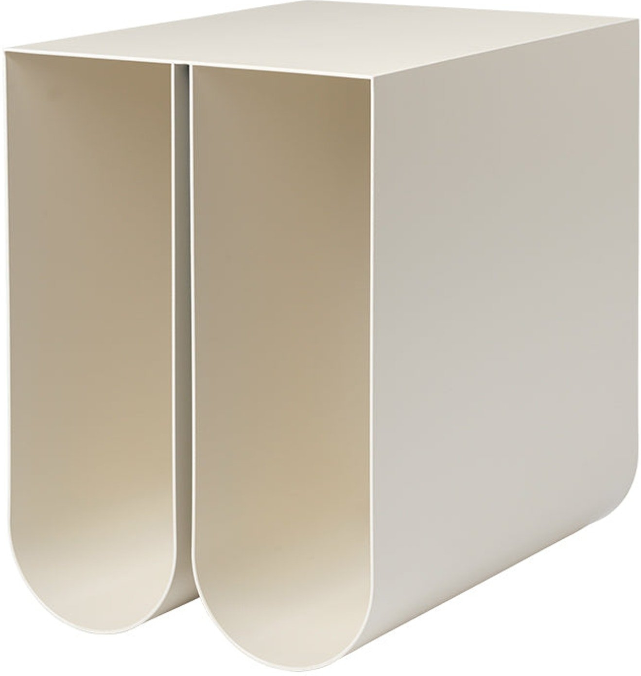 Sidebord Kristina Dam Curved beige stål 36x26x35,5 cm småbord minimalistisk design