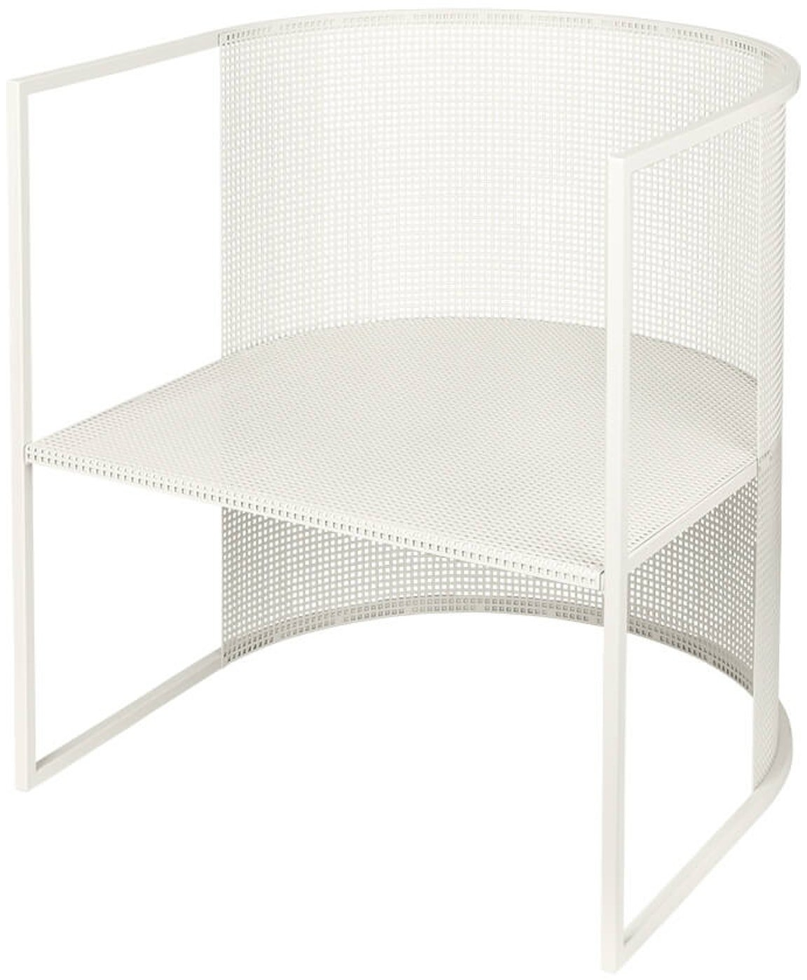 Loungestol Kristina Dam Bauhaus i Hvidt Rustfrit Stål  -  Minimalistisk Skulpturelt Design Indendørs & Udendørs