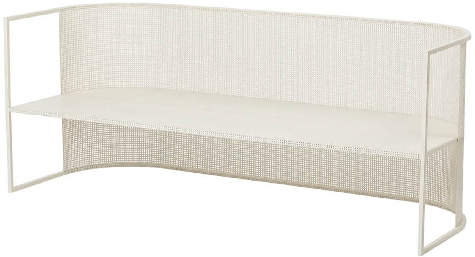 Sofabænk Kristina Dam Bauhaus rustfrit stål hvid L170 x B64 x H67 cm