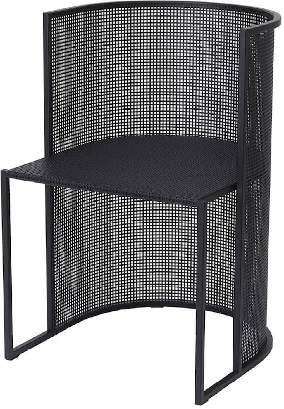 Spisebordsstol Kristina Dam Bauhaus med armlæn sort rustfrit stål indendørs/udendørs H77ÃB51ÃL53
