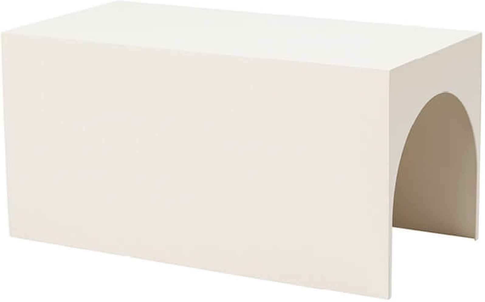 Sofabord/kaffebord Kristina Dam Arch beige stål  -  dansk håndlavet design med kornet pulverbelægning og mat finish