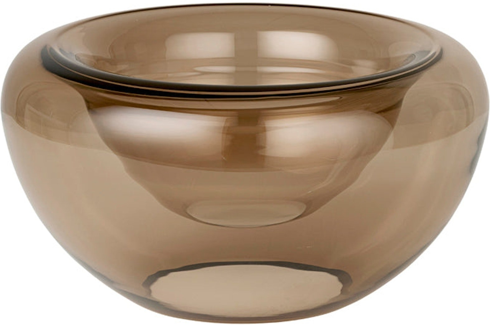 Mundblæst glasskål Kristina Dam Opal brun Ø25xH13 cm dobbelvægget retro design minimalistisk serveringsskål