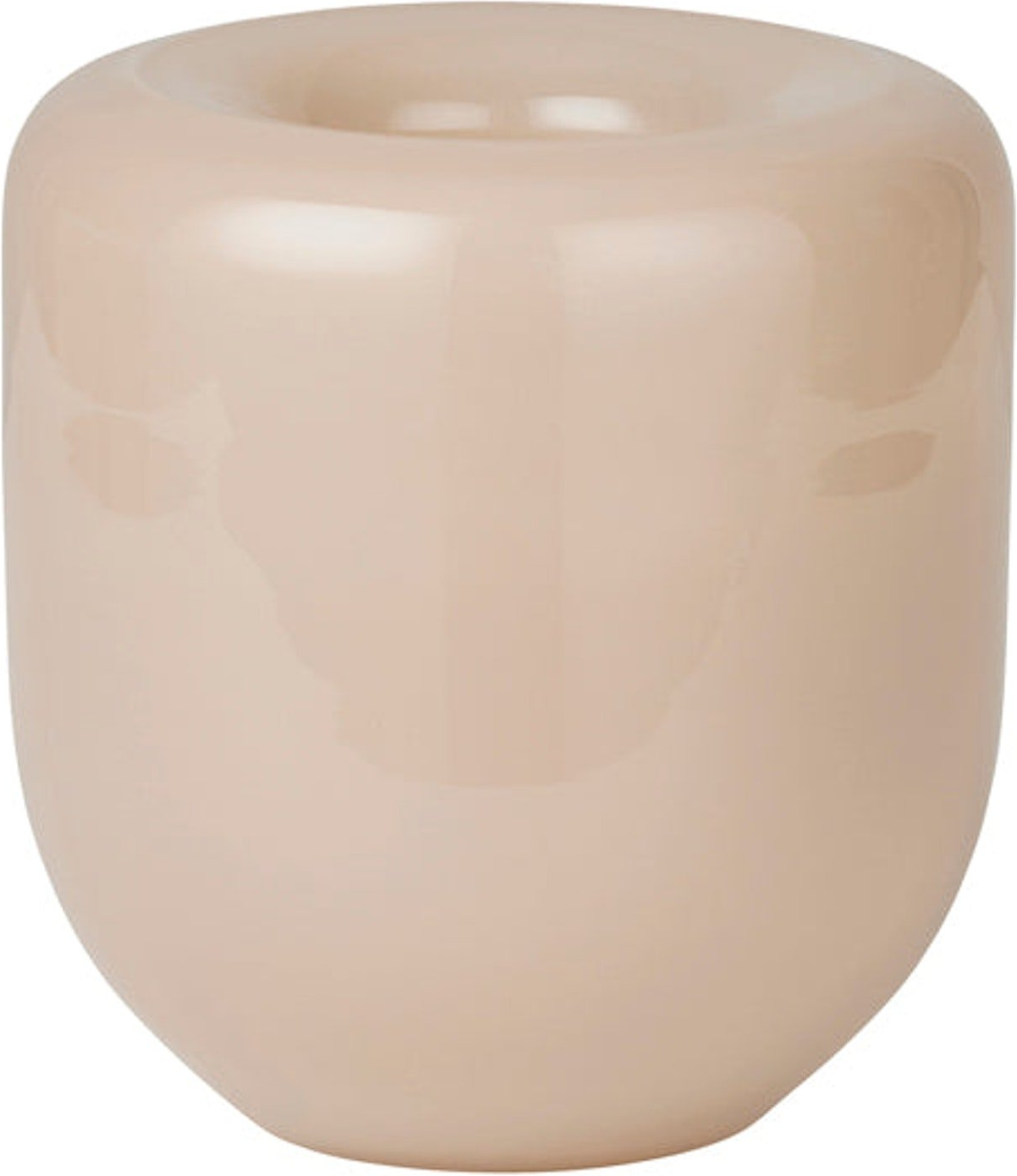 Vase Kristina Dam Opal Mundblæst Glas Beige Ø14x16 cm