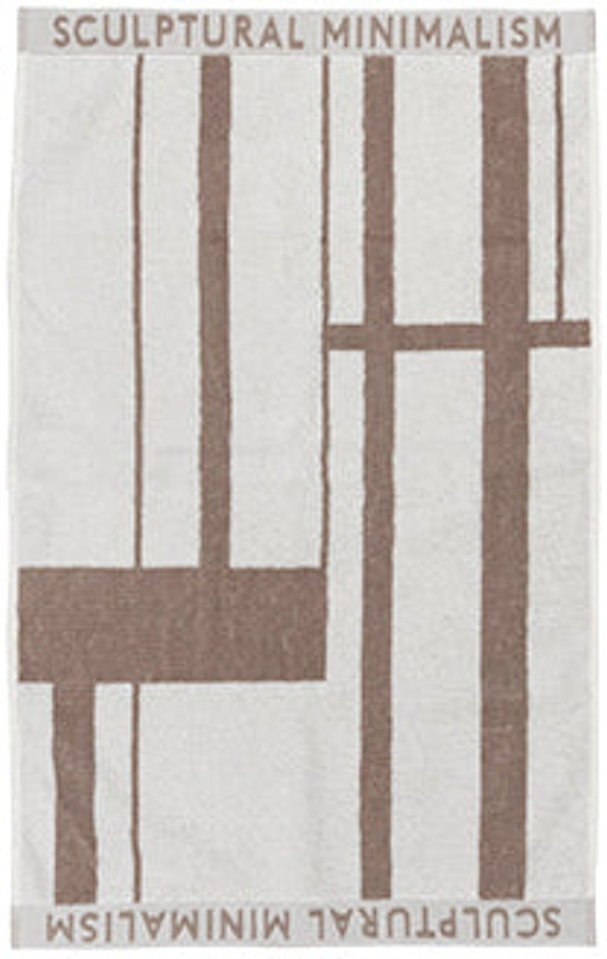 Bomuldshåndklæde Kristina Dam Minimal 50 x 80 cm beige/hvid