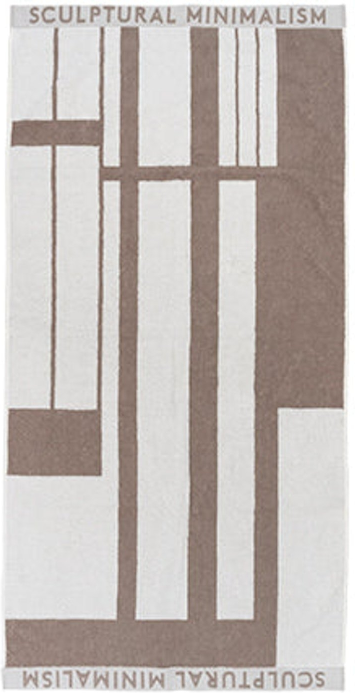 Badehåndklæde Kristina Dam Minimal 70x140 cm beige/hvid bomuld