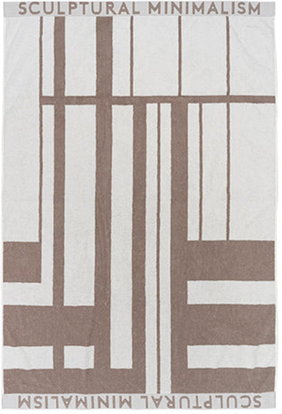 Badehåndklæde Kristina Dam Minimal 100x150 cm bomuld beige/hvid