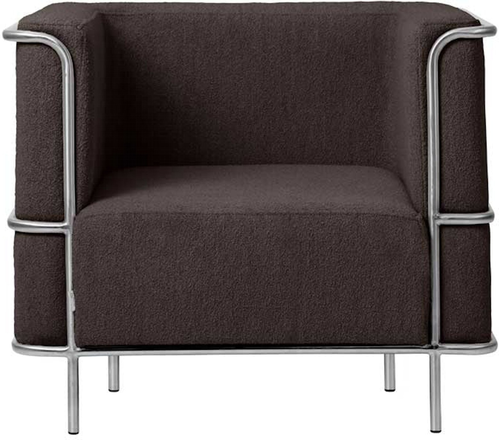 Loungestol Kristina Dam Modernist brun bouclé bæredygtig lænestol