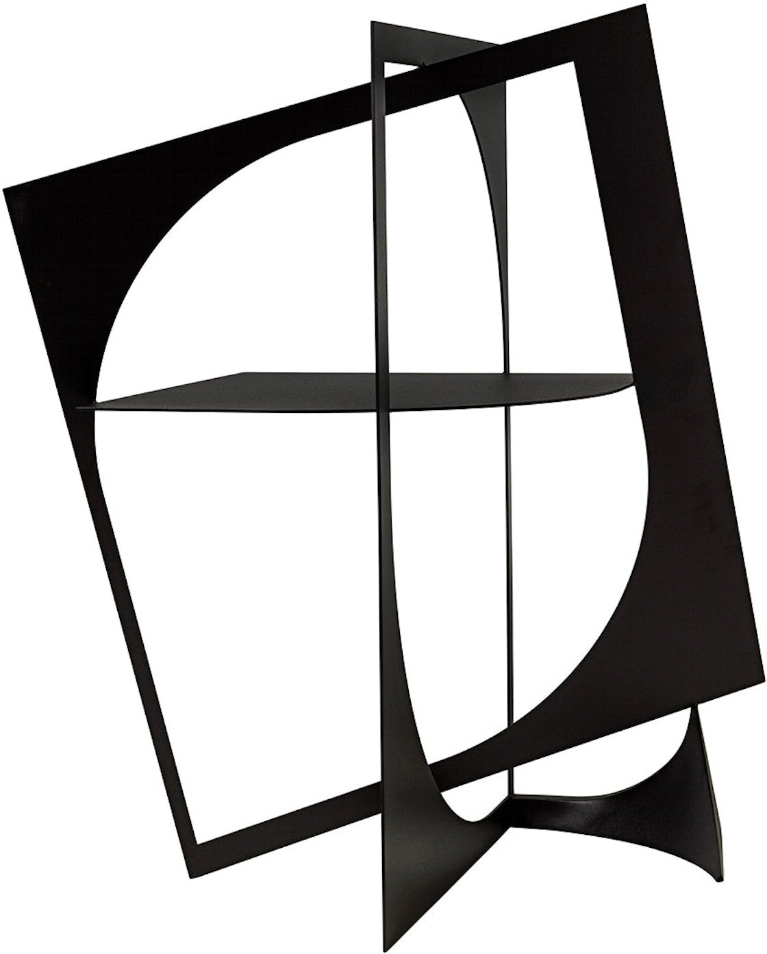Skulptur Kristina Dam Frame i sort pulverlakeret stål indendørs sidebord og haveskulptur 80Ã50Ã60 cm