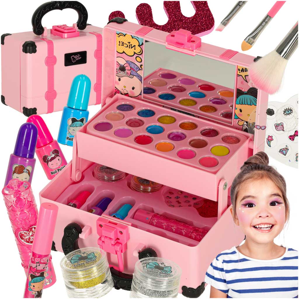 Brystmakeup og neglesæt makeup kosmetik skygger lak kuffert