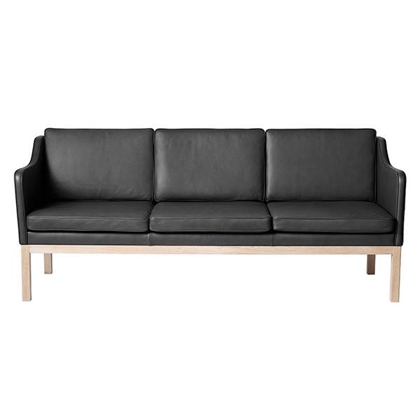 FDB Møbler L43 Mogens Koch 3 pers. sofa - Sort læder  : Erling Christensen Møbler