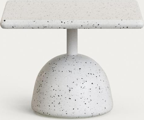 Udendørs kaffebord Kave Home Saura i hvid terrazzo 48 x 48 cm